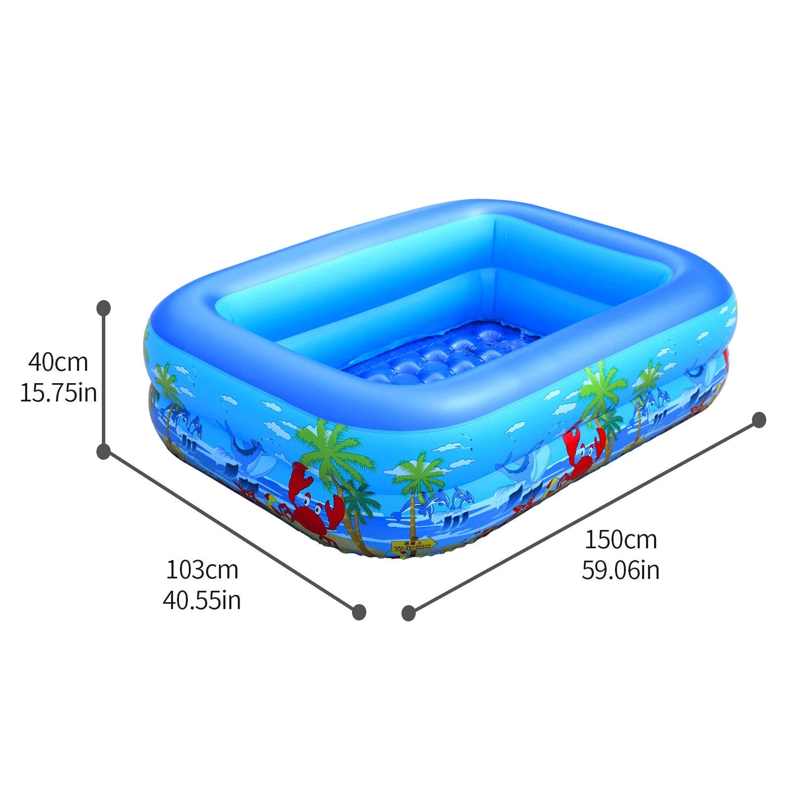 Inflatable Ball Pit Pool for Kids, Toddlers, Adults, Blow Up PVC Swimming Pool for Indoor Outdoor Water Party Backyard, Blue