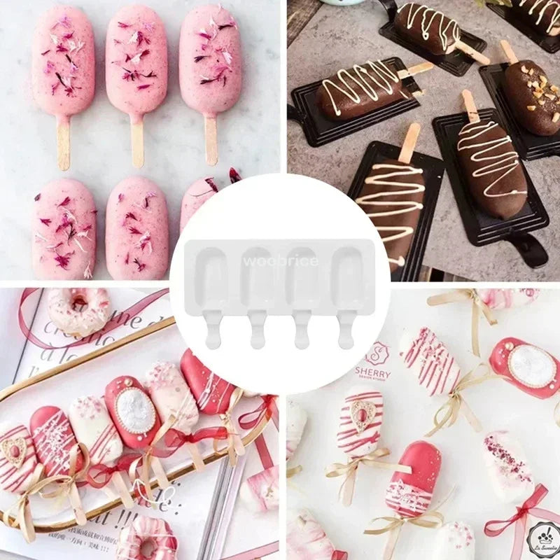 Silicone Ice Cream Mold DIY Chocolate Dessert Popsicle Moulds Tray Ice Cube Maker Homemade Tools Summer Party Supplies