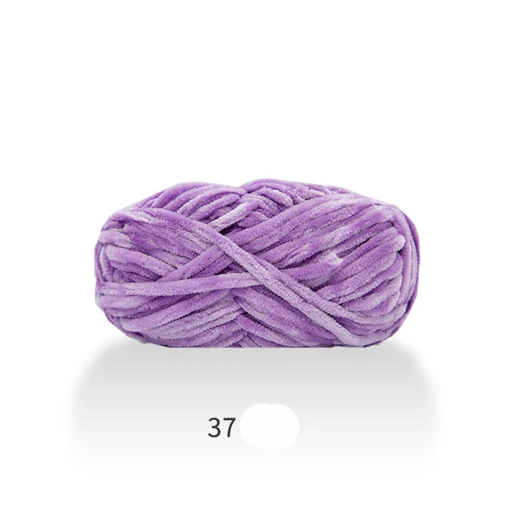 1Pc 80M Chenille Velvet Yarn Thick Knitted Crochet Velvet Super Soft Wool Soft Baby Blanket Suitable for DIY Hat Scarves